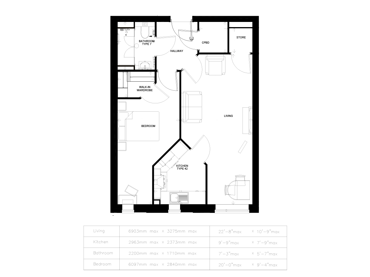 1Bed Retirement Apartment Leek Property 14 Portland Grange