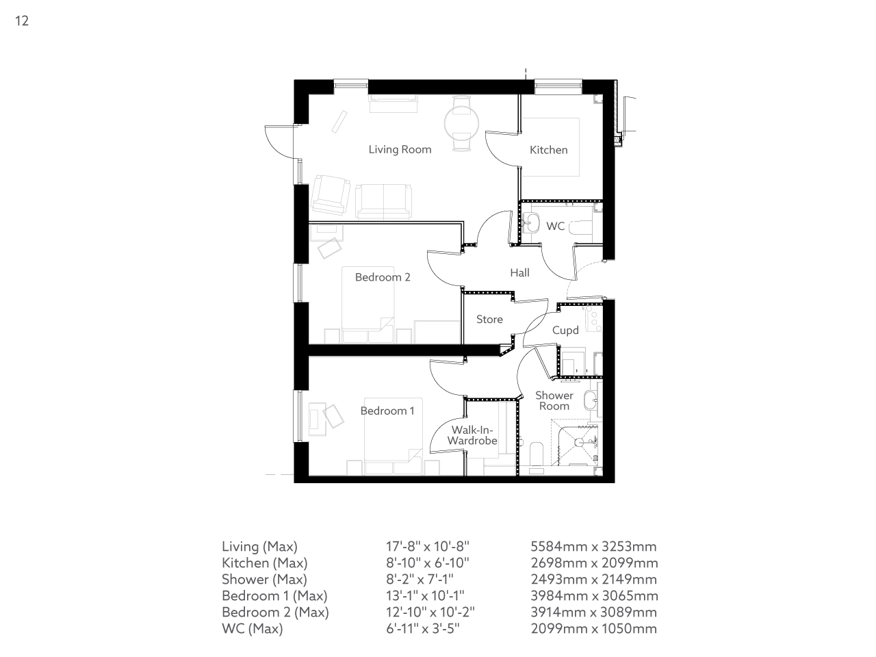 2Bed Retirement Apartment Lichfield Property 12 Stowe Place