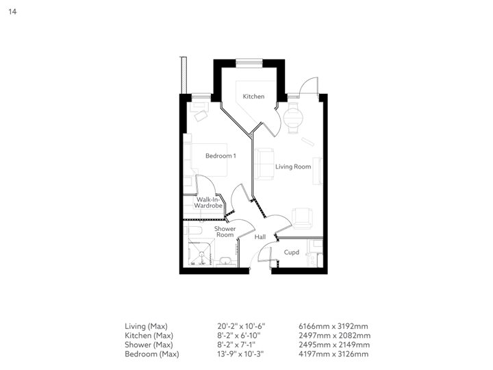 1Bed Retirement Apartment Lichfield Property 14 Stowe Place