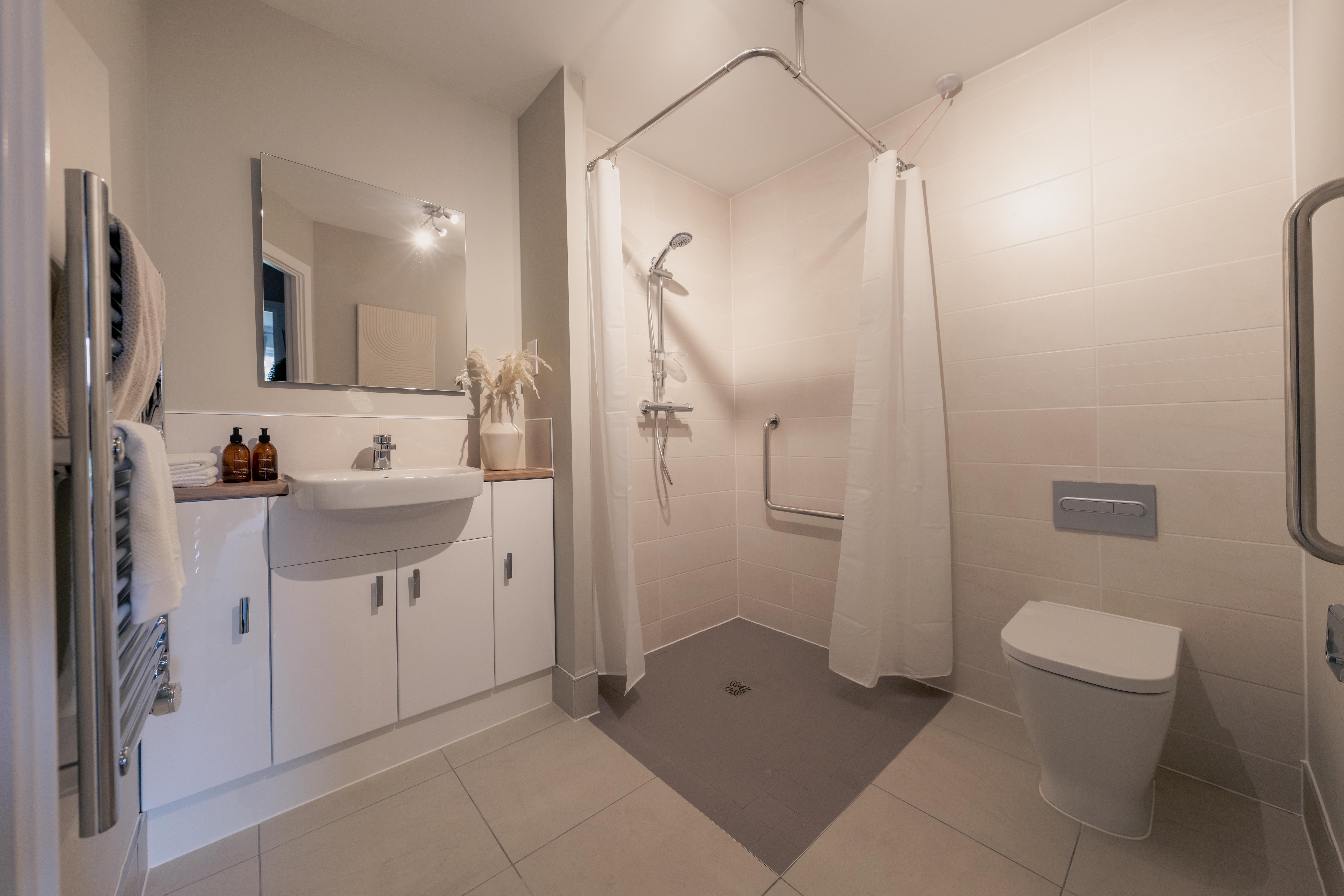 a bathroom with a toilet and sink