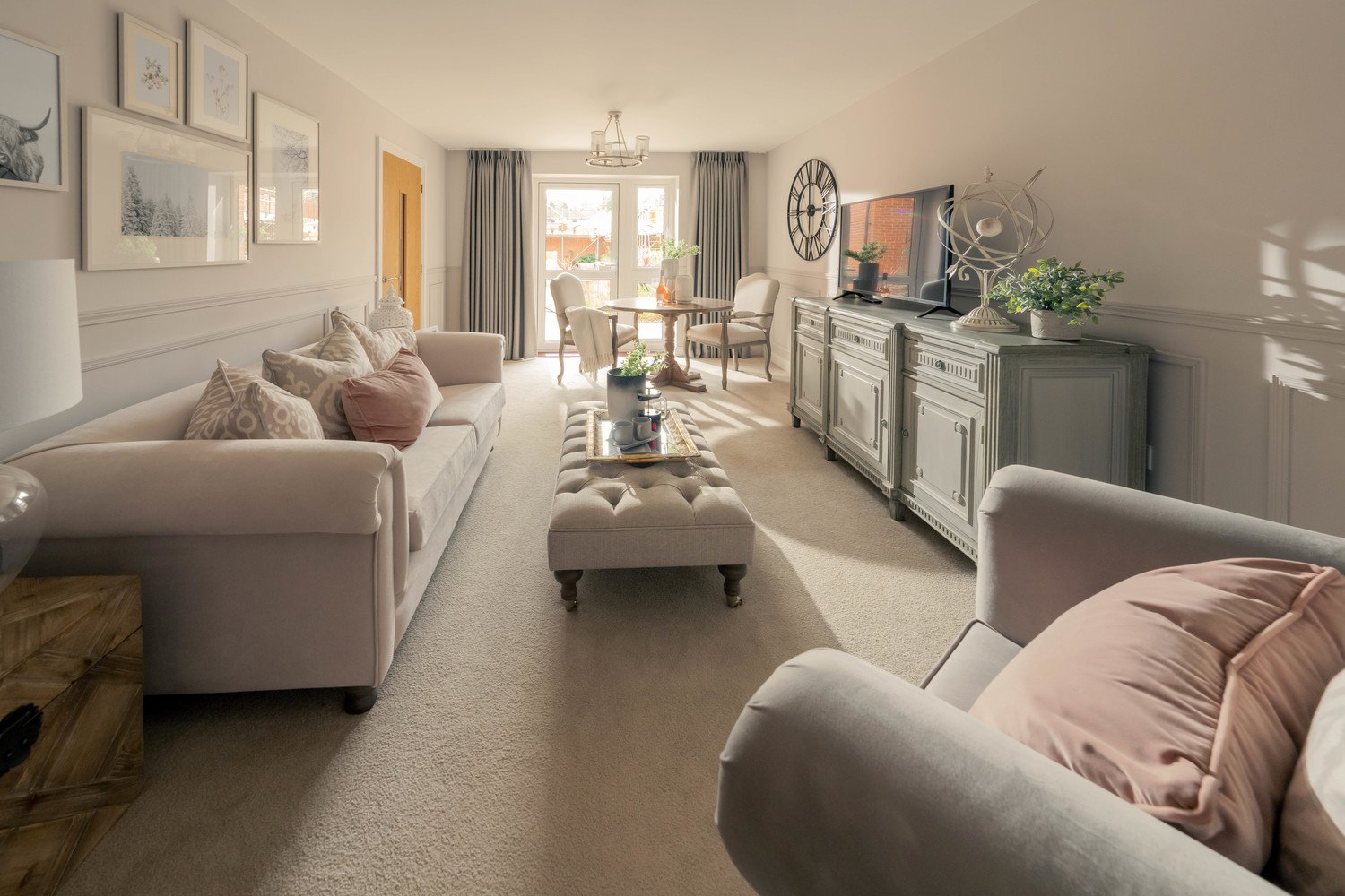 a living room with a couch and a tv