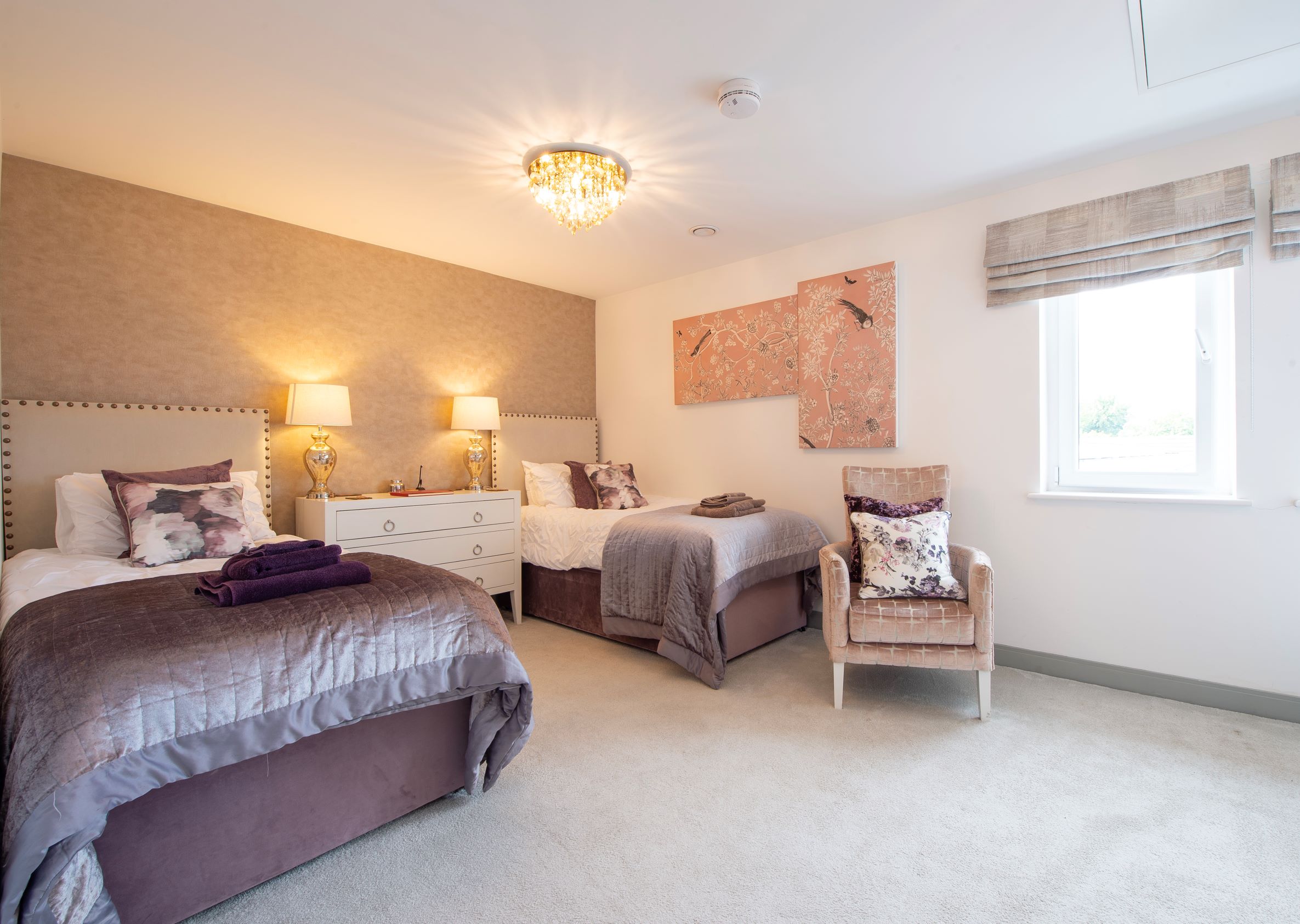 a room with two beds