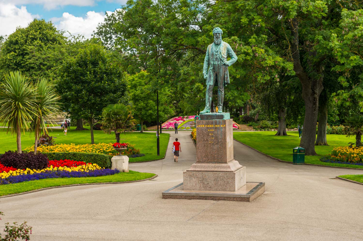 a statue in a park