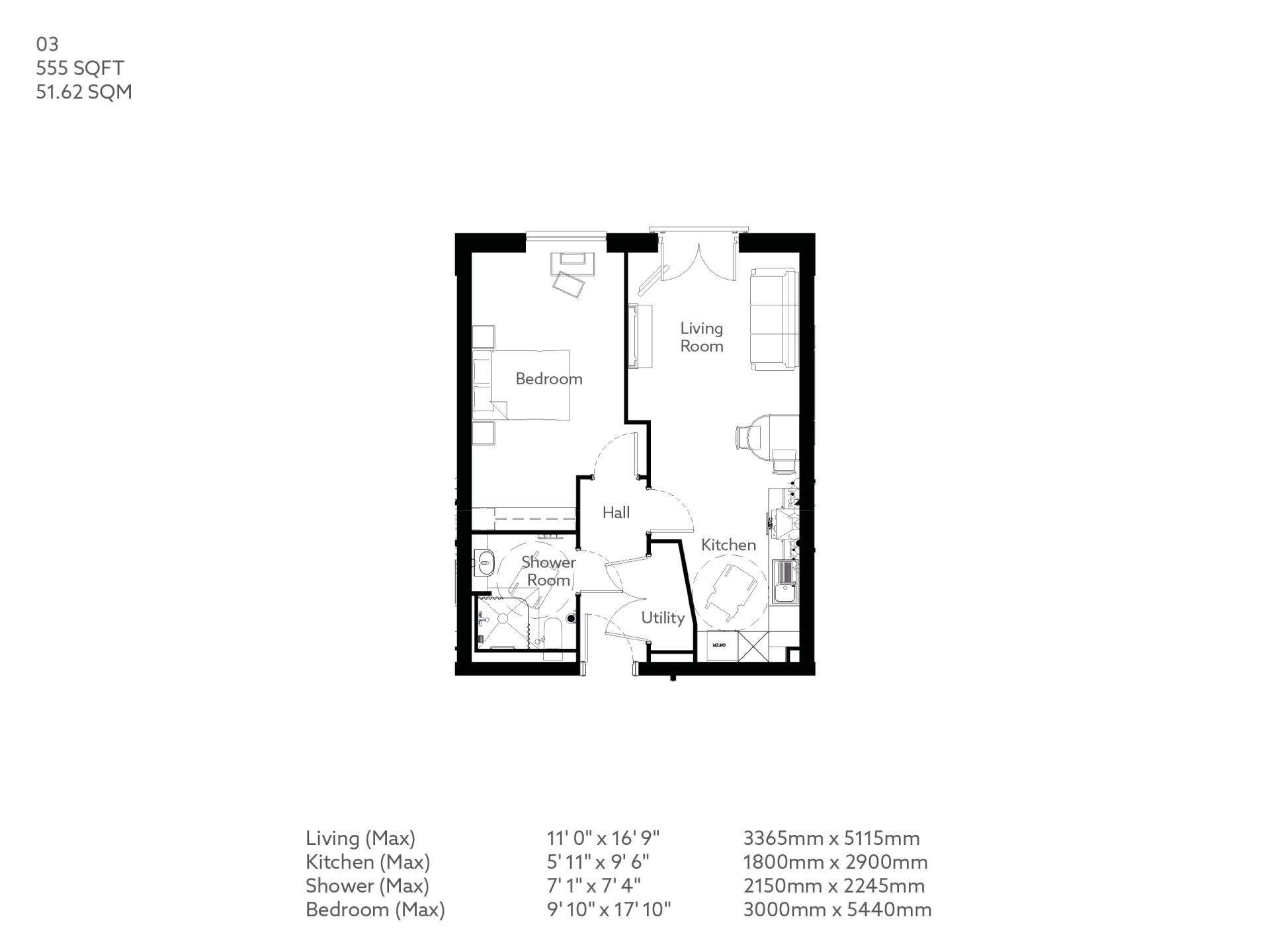 1Bed Retirement Apartment Whitley Bay Property 03 Elderton Place