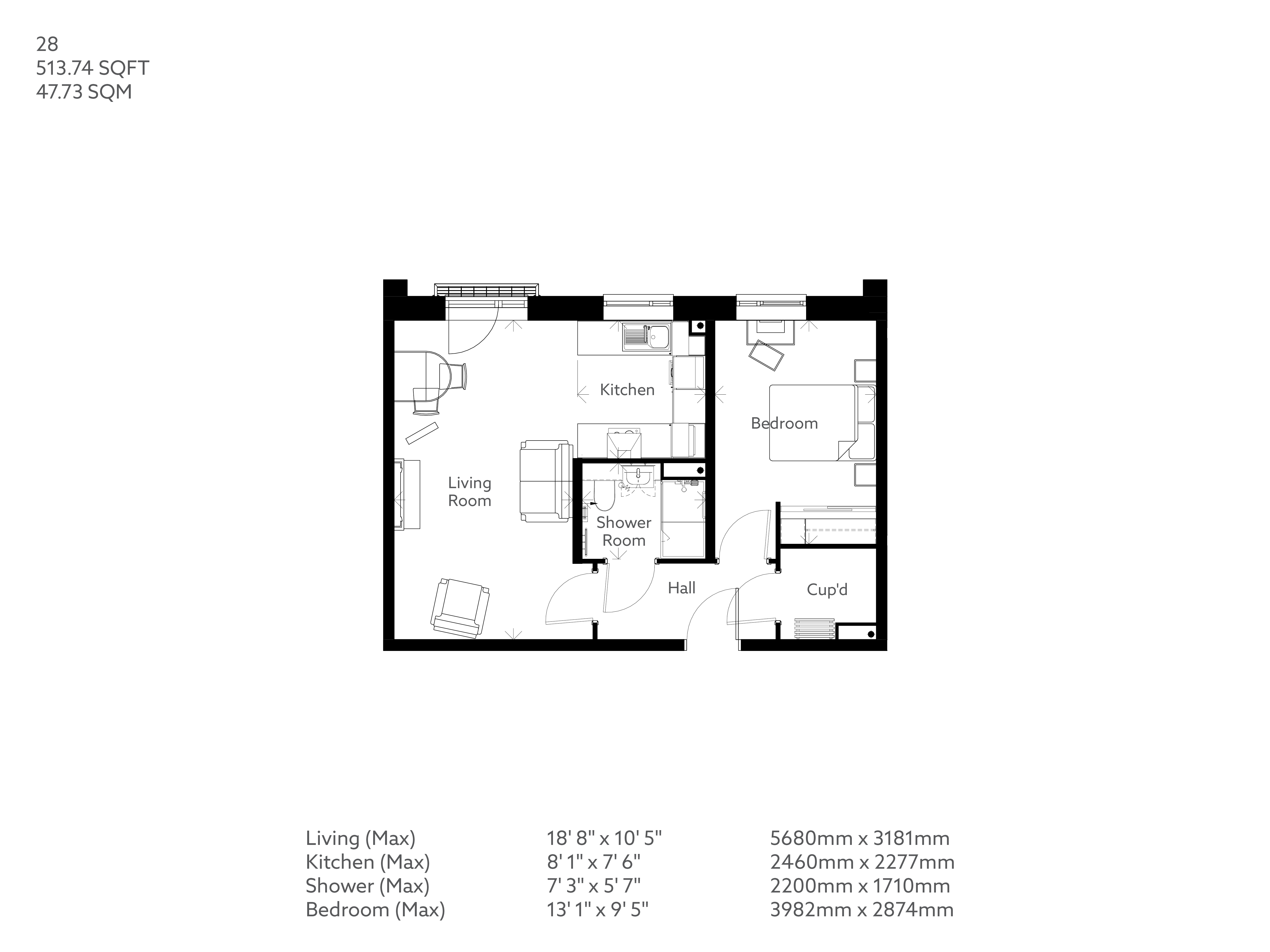 1Bed Retirement Apartment Warminster PROPERTY 28 Crescent Place