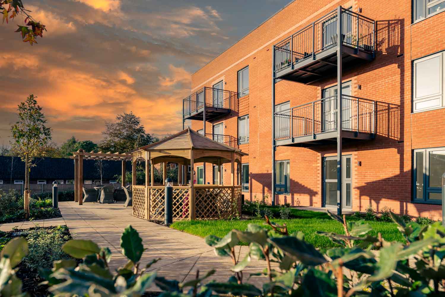 a building with a fence around it