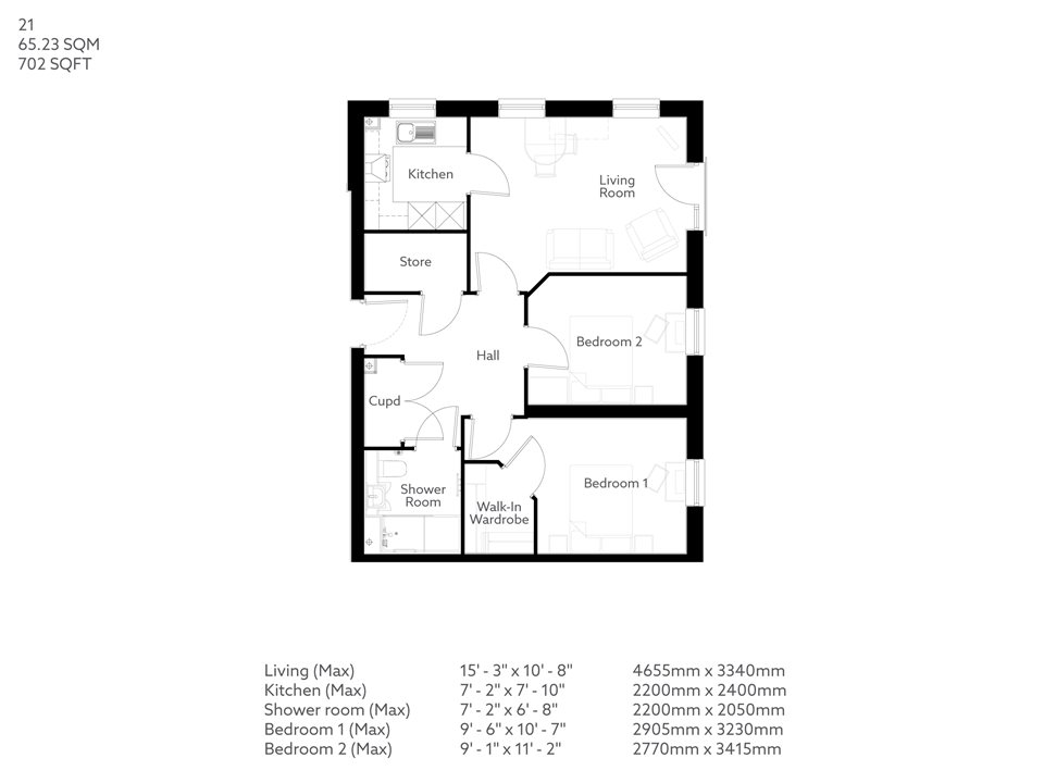 2Bed Retirement Apartment Studley Property 21 Priory Place McCarthy Stone