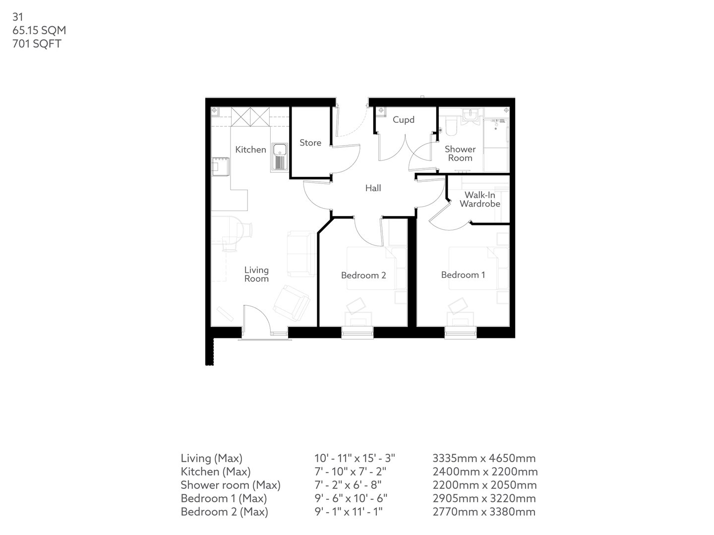 2Bed Retirement Apartment Studley Property 31 Priory Place