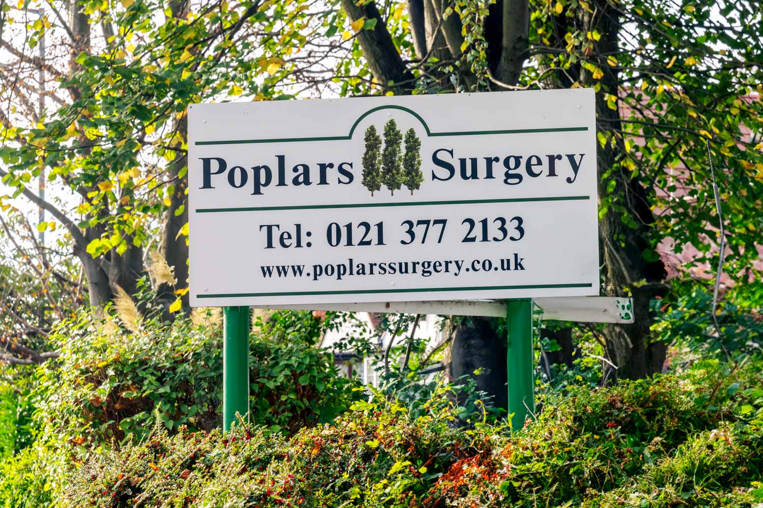 a sign on a post