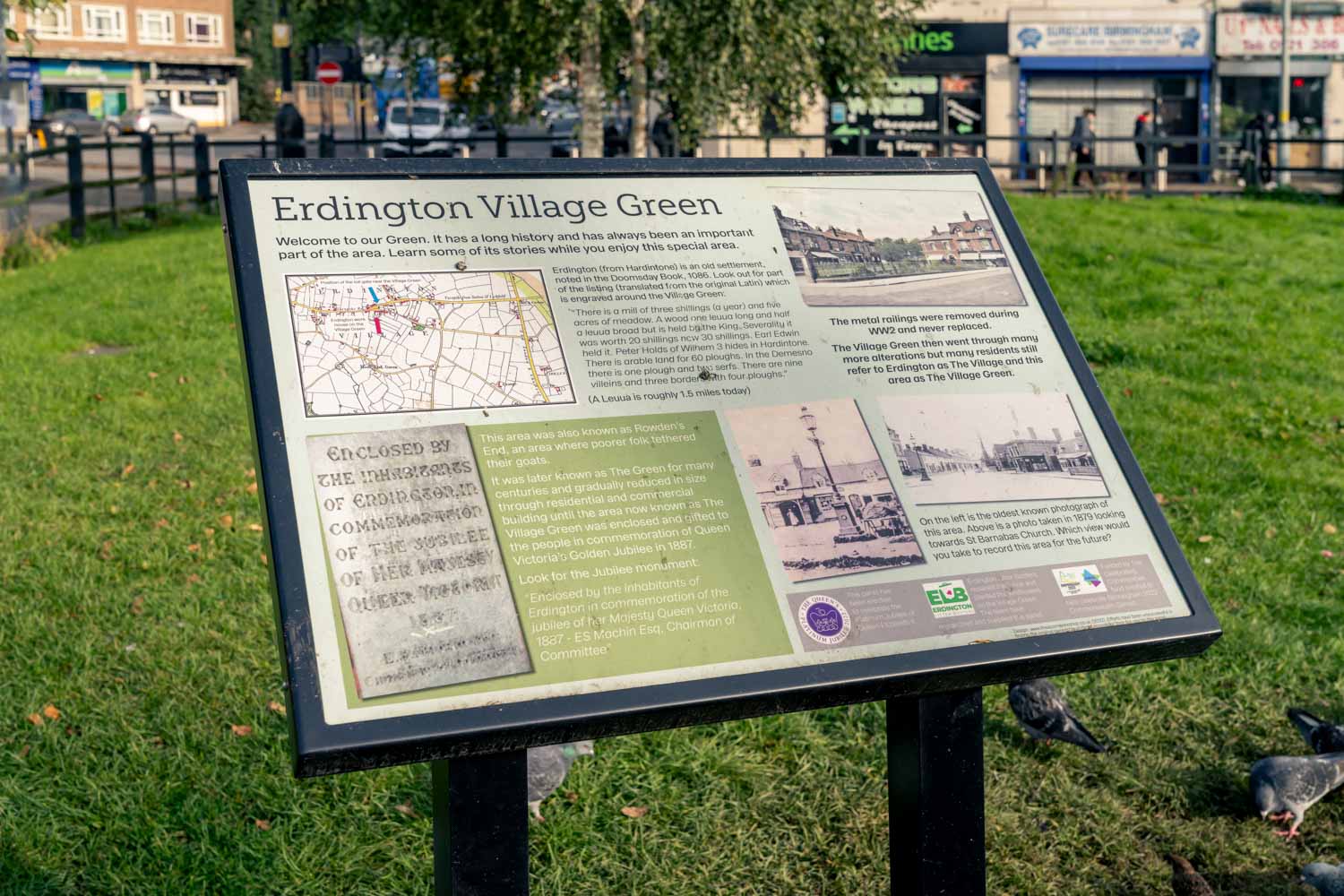 a sign on a stand