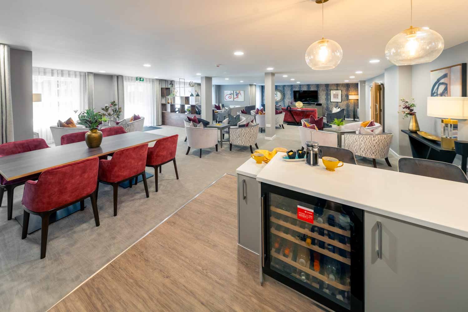 a kitchen with a large island