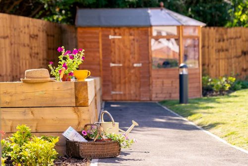 Brideoake court external shed planters
