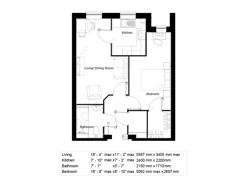 1Bed Retirement Apartment Redditch Property 03 Milward Place