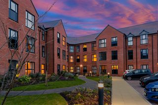 Milward Place exterior view dusk