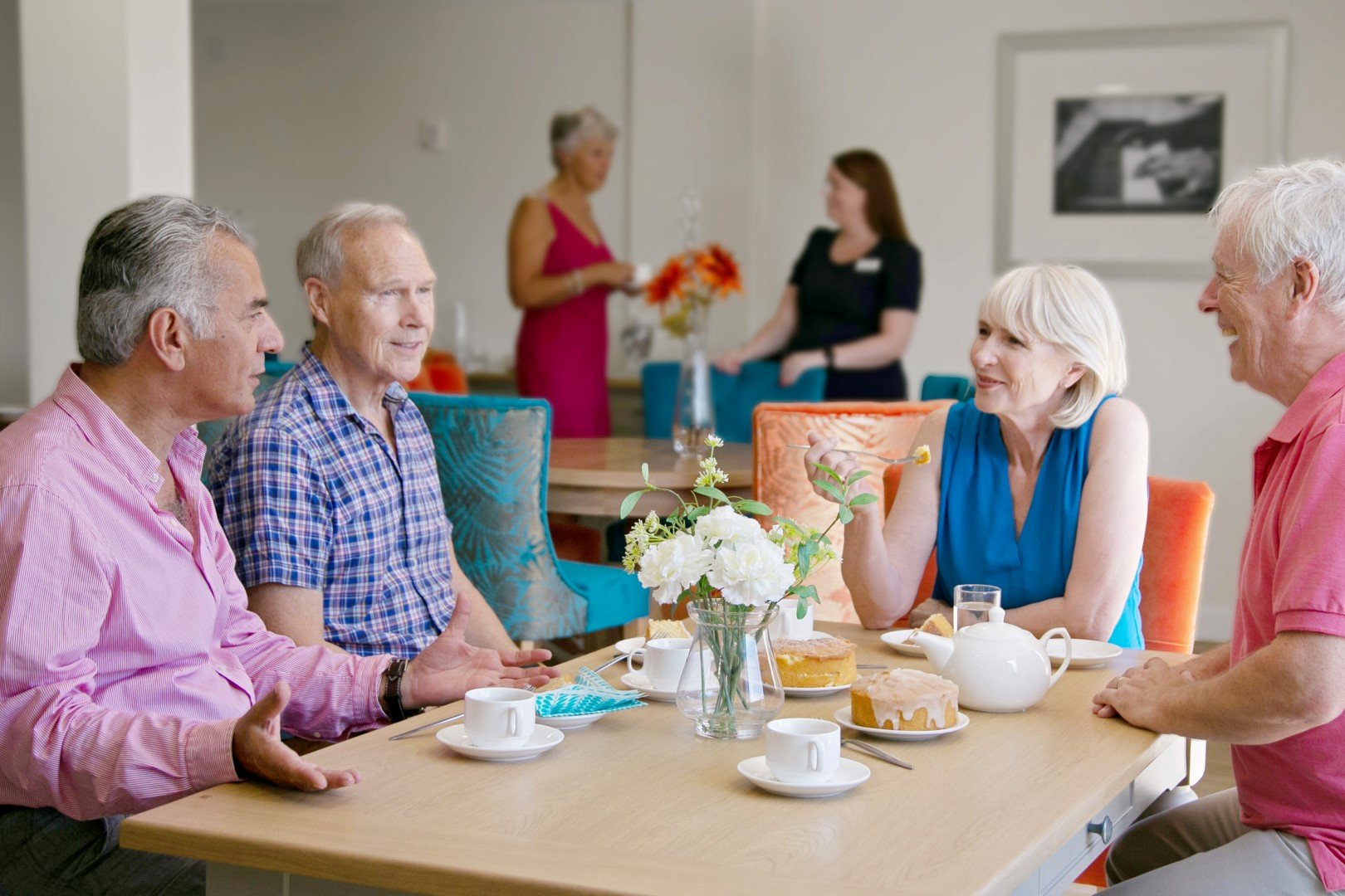 residents socialising in lounge