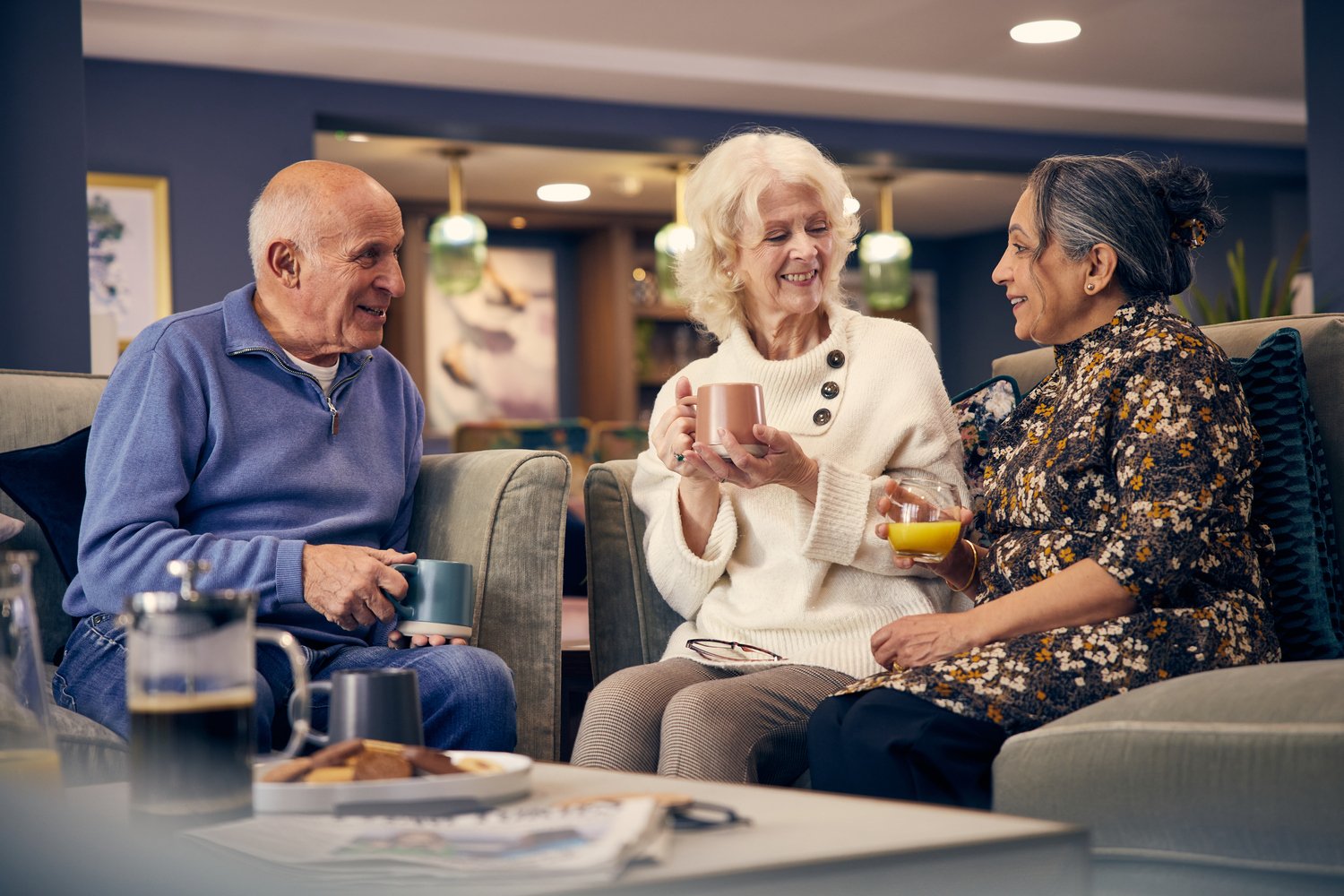 a group of people sitting in chairs