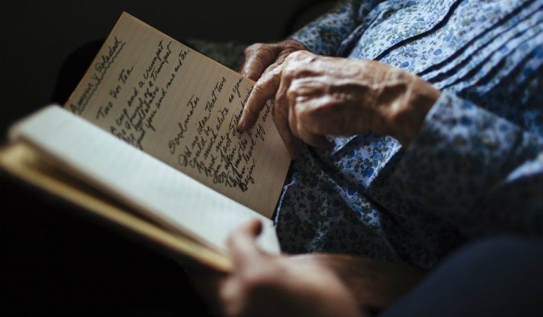 a person holding a book