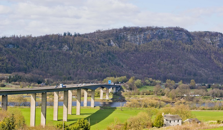 a bridge over a river