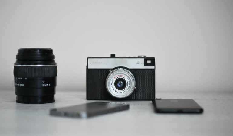 a camera on a table