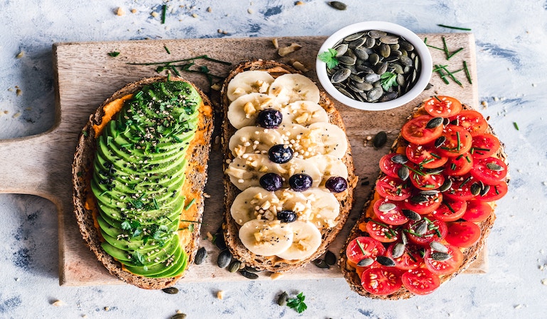 a tray of food