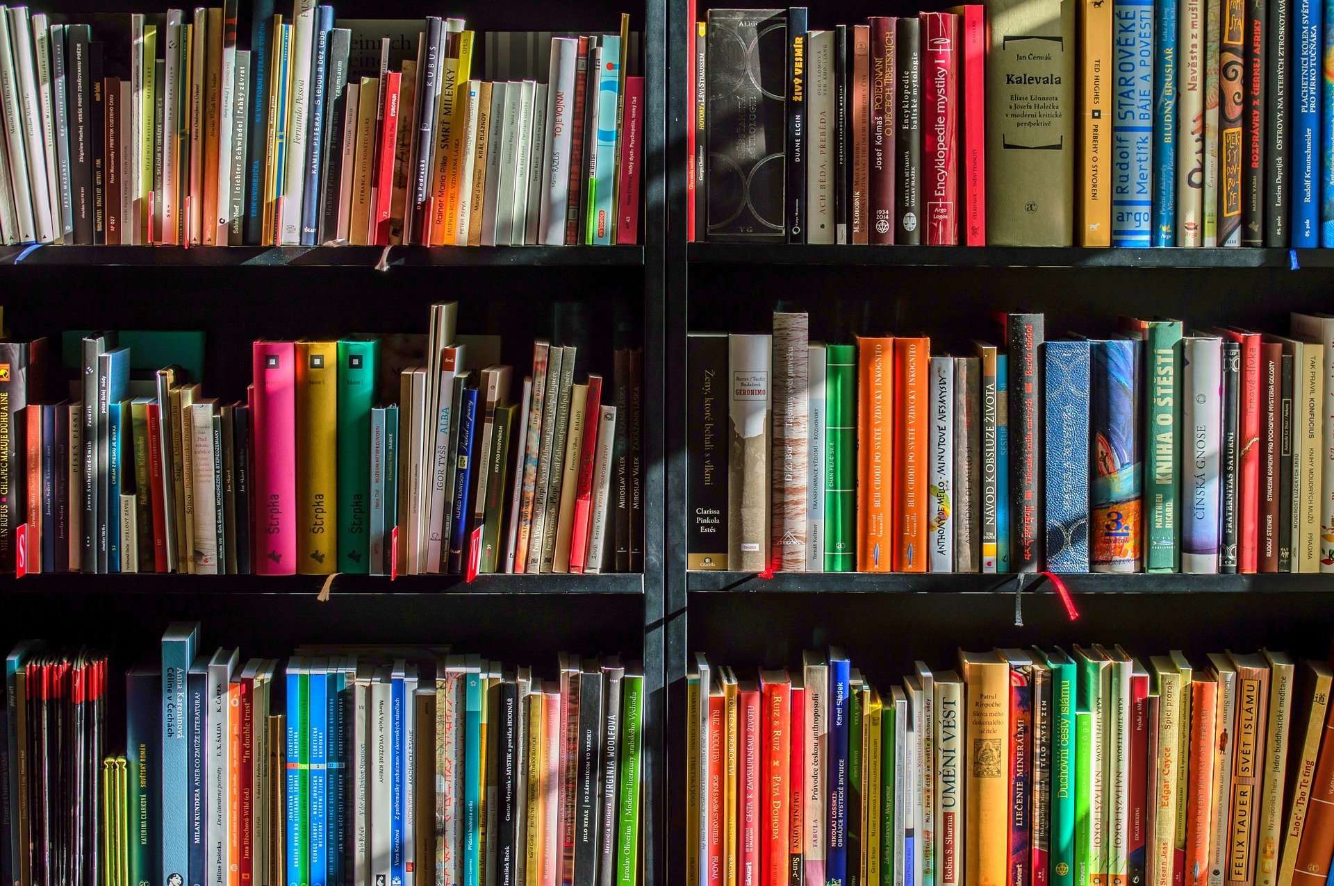 a shelf with books on it