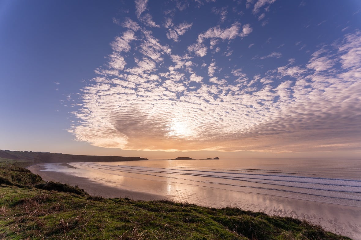 The Swansea coastline at sunrise