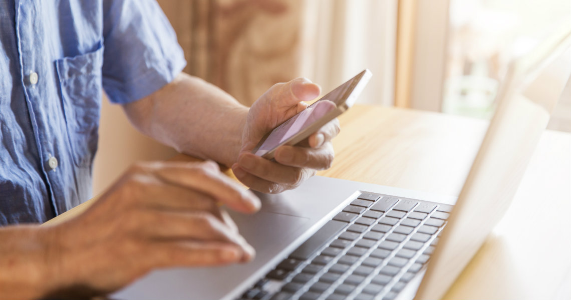 a person using a tablet