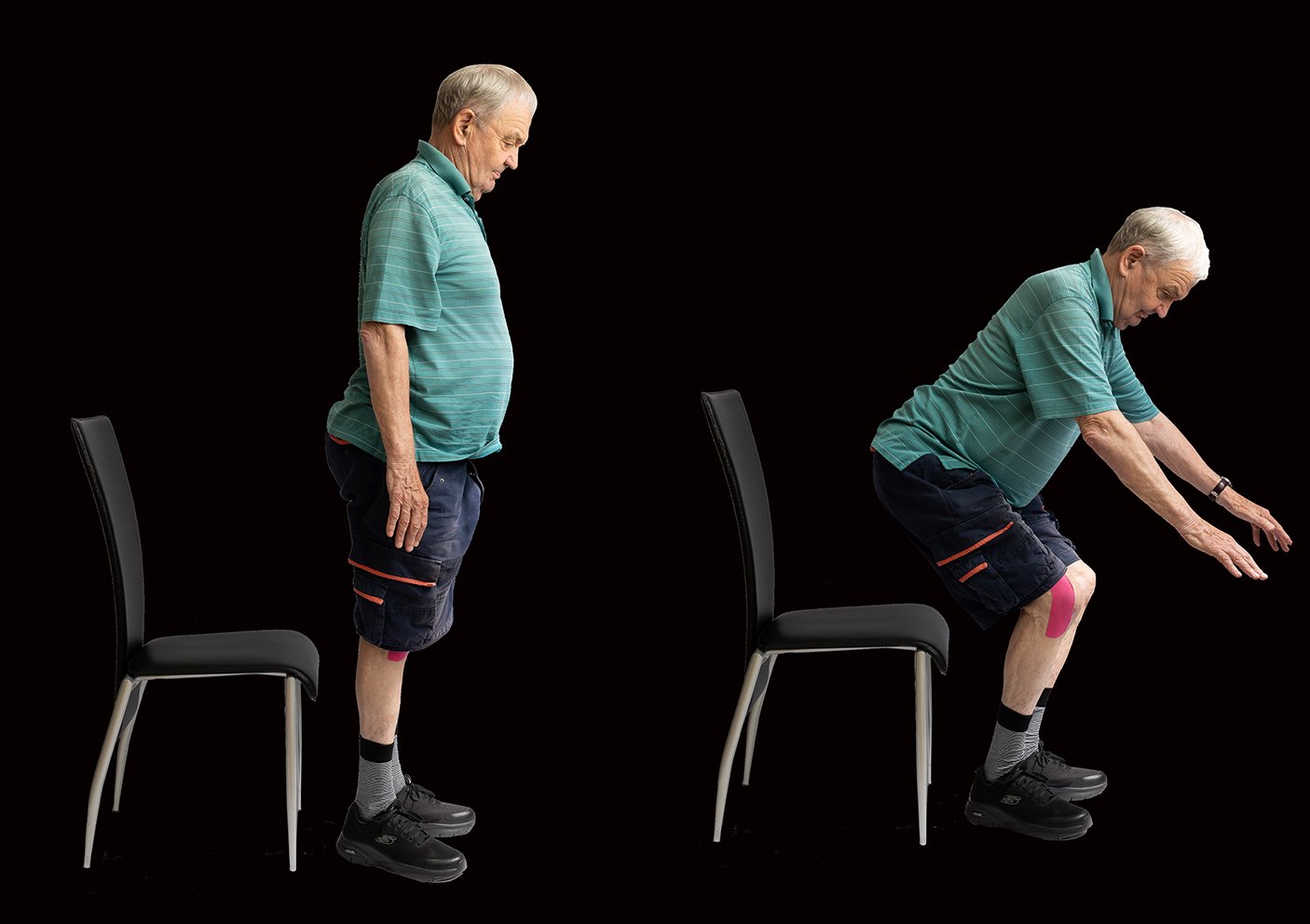 Sitting to standing squat