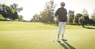 a man playing golf