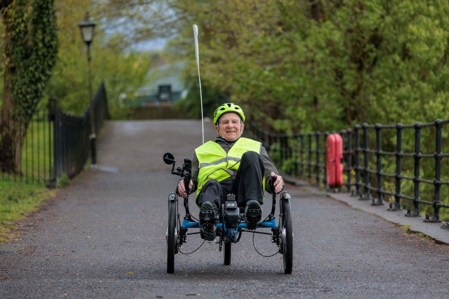 Retirement hobbies for men: Nigel rides his trike in the Kendal countryside near his McCarthy Stone retirement home