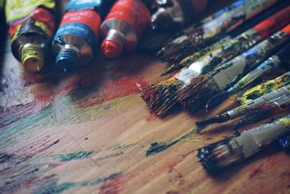 Paints and brushes 