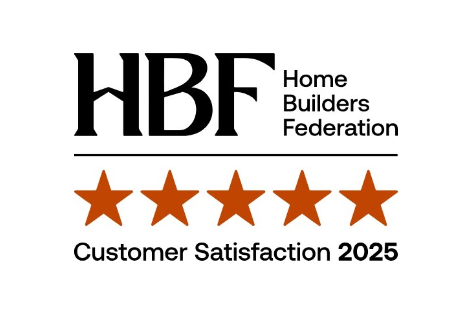 HBF 5 Star award 2025 logo. McCarthy Stone has received the House Builder Federation’s Five Star award for customer satisfaction again.