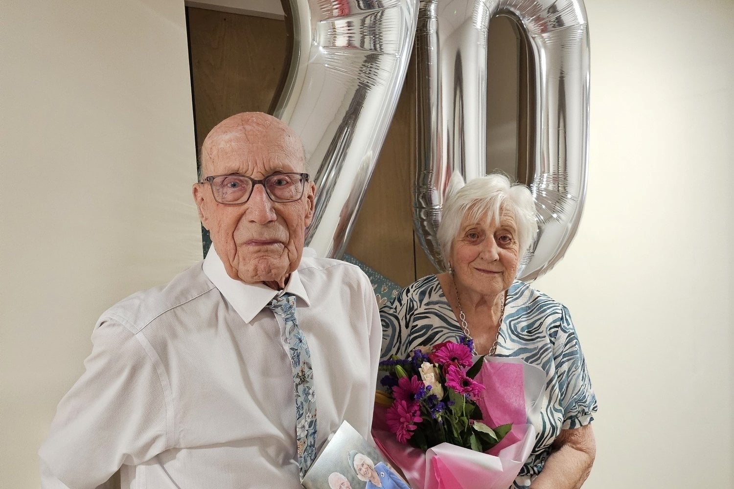 This lovely couple celebrated their 70th wedding anniversary with a party at their retirement community in Cambridgeshire. 