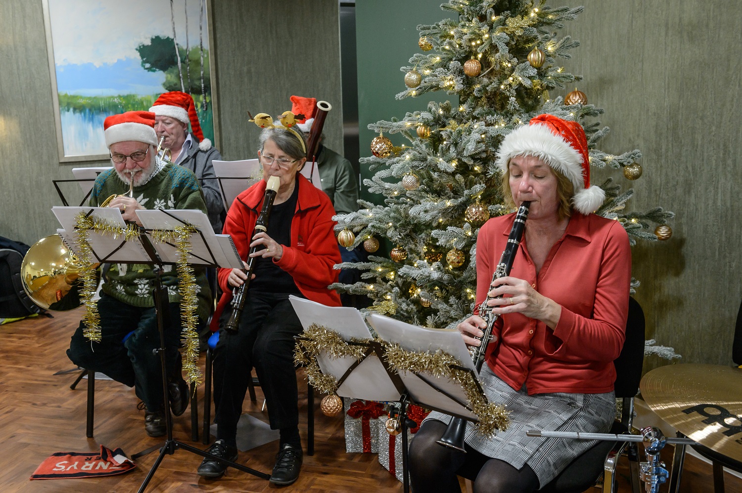Members of the Devizes Town Band at Shackleton Place