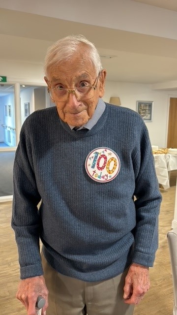 John’s 100th birthday in the shared lounge of his Retirement Living PLUS community in Crowthorne Berkshire