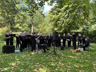 Ipswich Choral Society playing a concert in the park