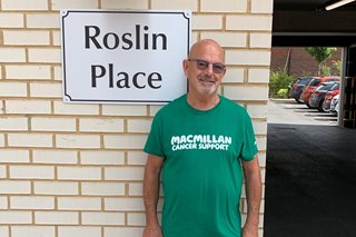 Kevin and his dog walked from his retirement property at Roslin Place in Hook to raise money for Macmillan.