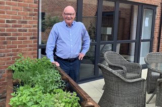 Geoff with his planters at his McCarthy Stone retirement home