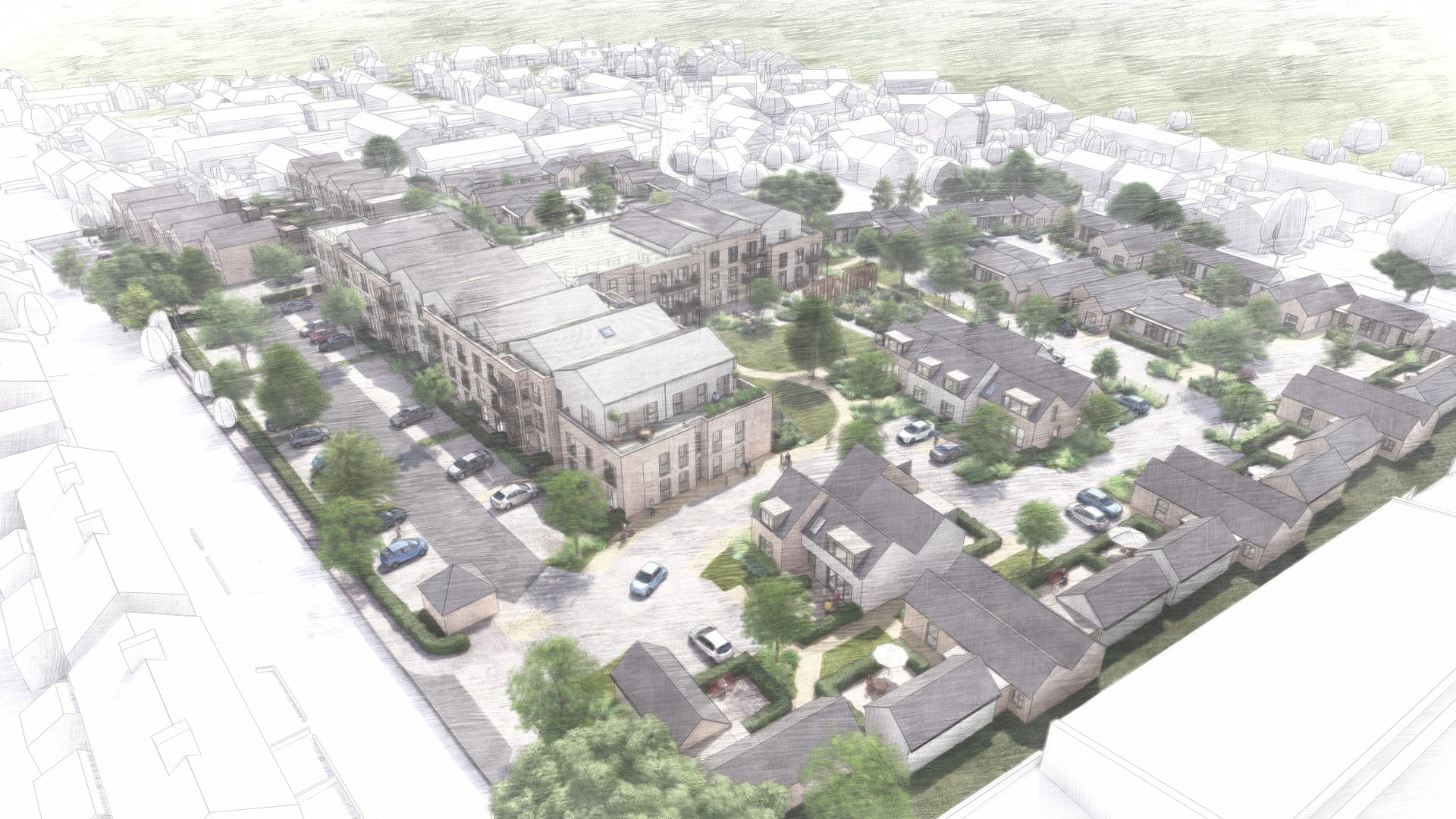 A new, fully integrated, urban retirement village in Wimborne approved by Dorset County Council