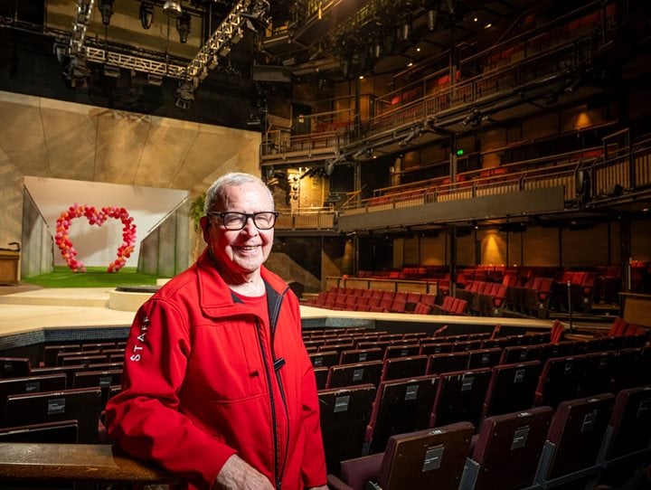 Dennis enjoys a second career at the Royal Shakespeare Theatre close to his retirement property at Romeo Place in Stratford-upon-Avon.