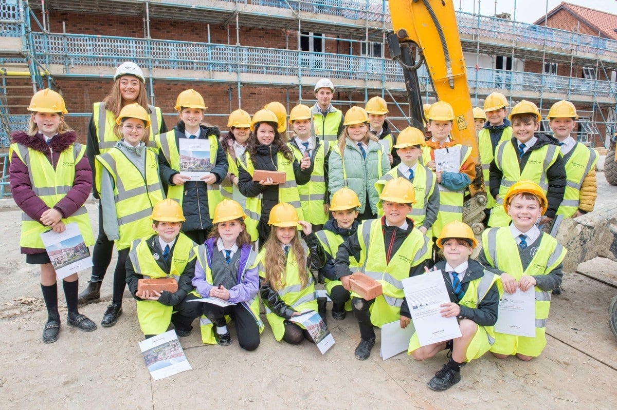 Stakesby Primary Academy school children learn about construction in Whitby at McCarthy Stone’s newest retirement living development in North Yorkshire