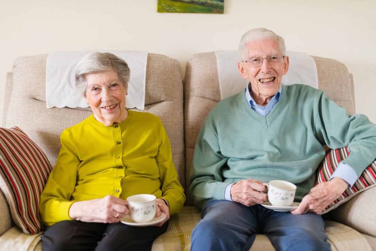 Jenny Hurford and Michael Lambert at McCarthy Stone’s Ridgeway Court in Heathfield enjoying their retirement living close to each other