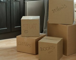 Boxes on moving day