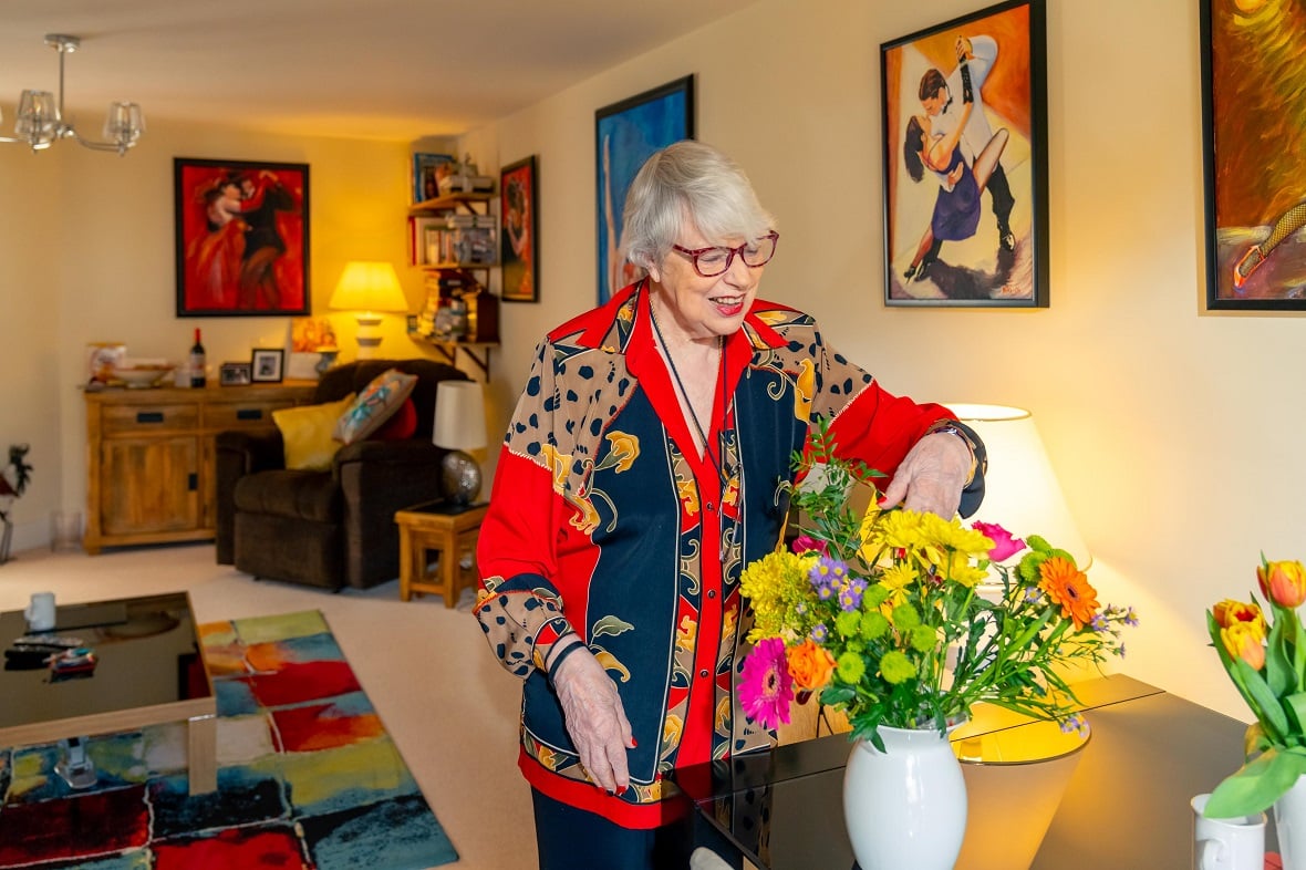 Ann Carroll in her apartment
