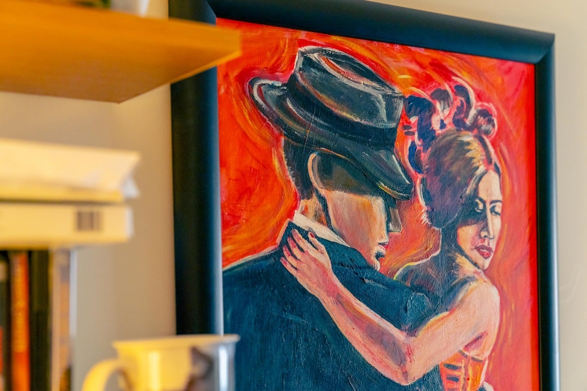 Some artwork in Ann's apartment