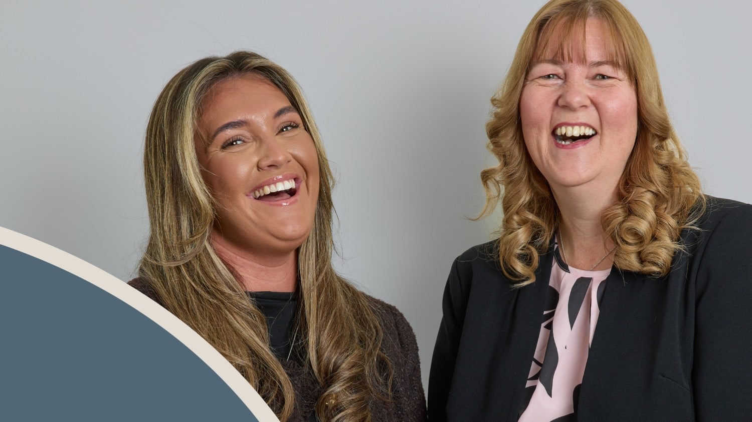 a couple of women smiling