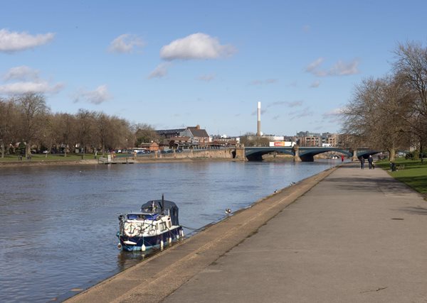 a boat on a river