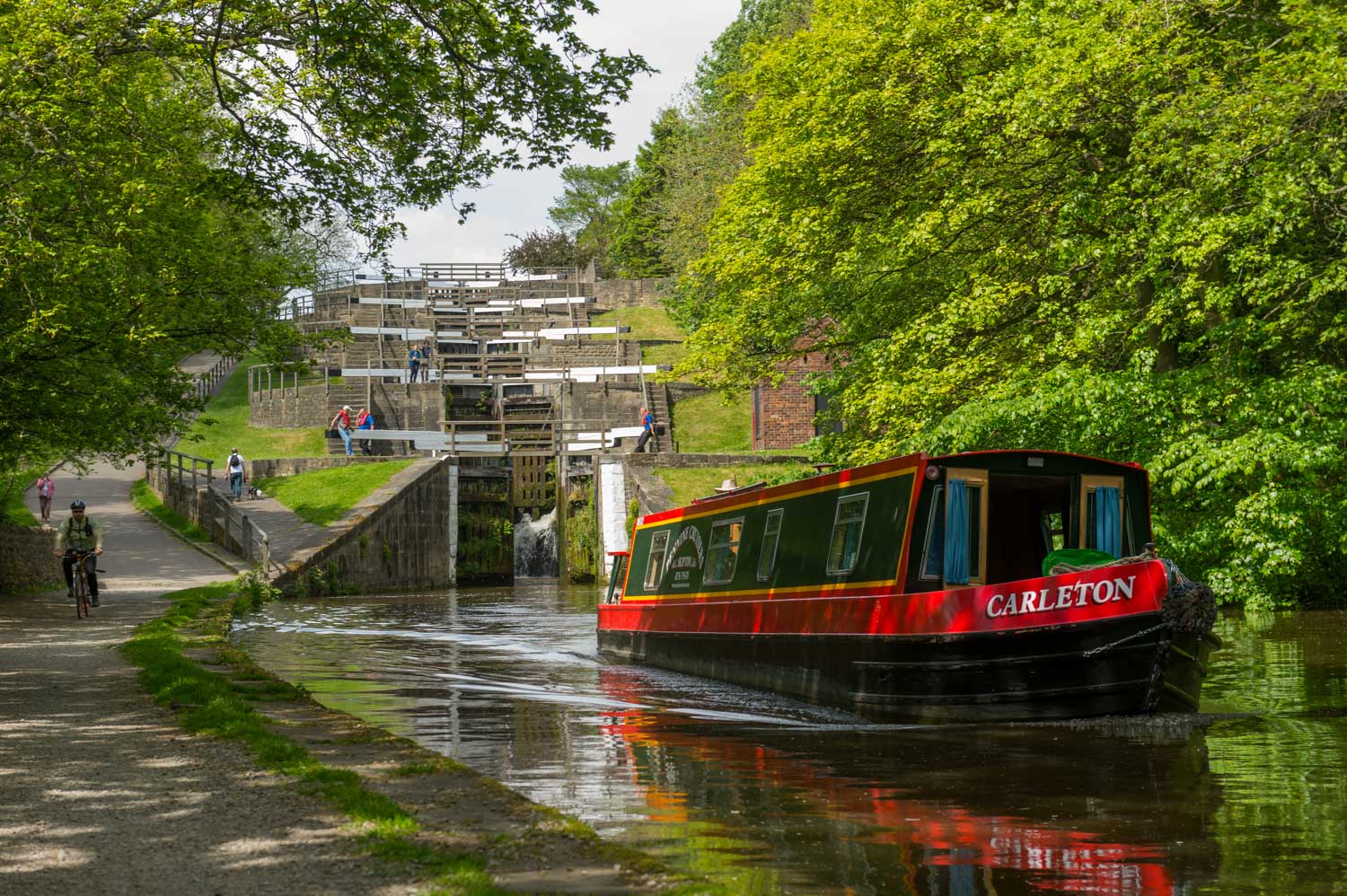 a boat on a canal