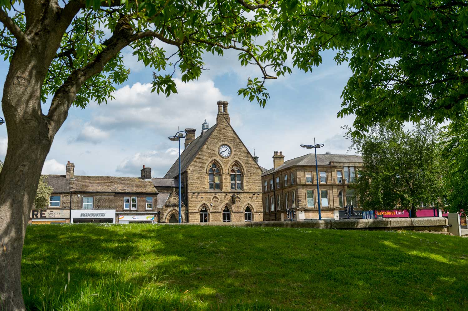 a large building with a clock on it