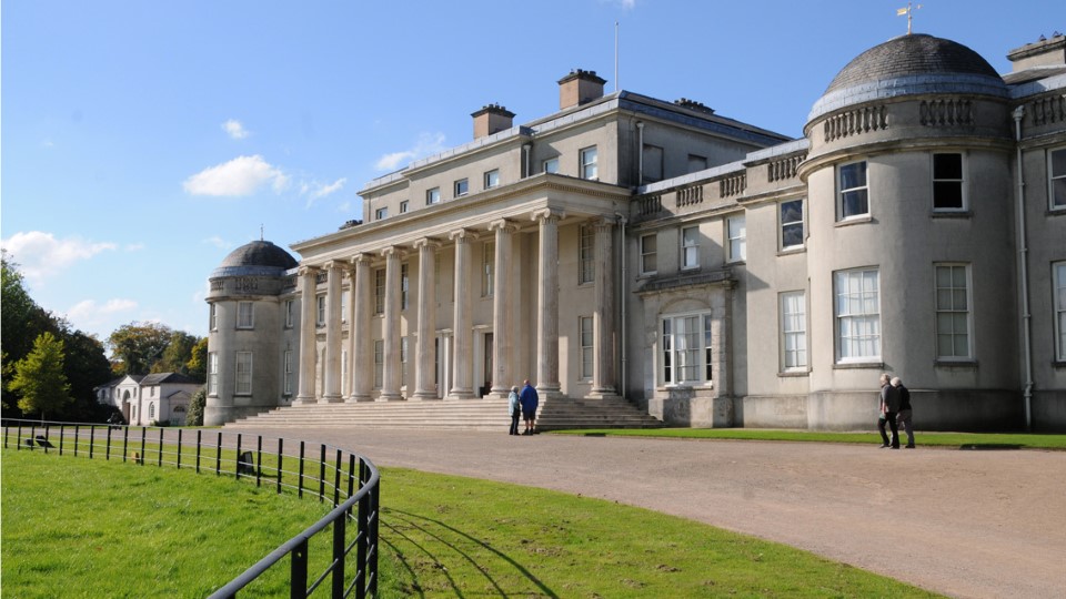 a large building with columns